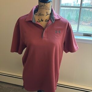Men’s Under Armour Polo
Size medium 
Like New
Salmon/ Pink
